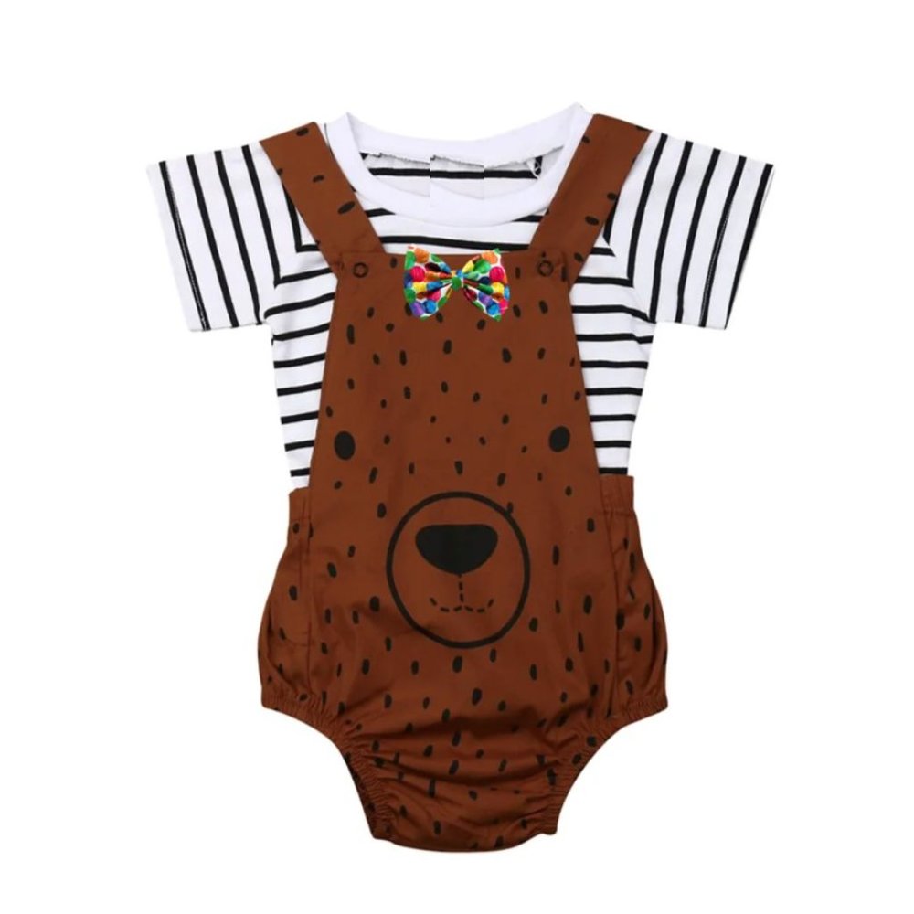 Brown Bear Boy Smash Cake Birthday Outfit Clothes Romper Hungry Caterpillar Book
